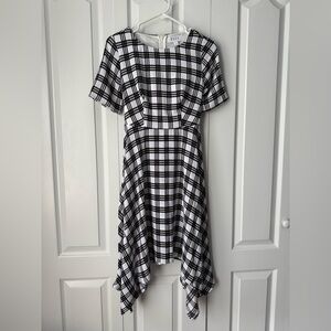 Elle Black and White Plaid Dress